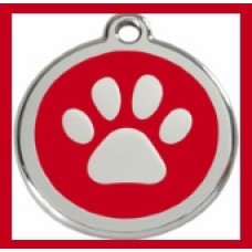Pet Paw ID Tag Red
